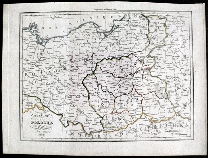 STARE mapy Polski - 1829ROYAUME DE POLOGNEConrad Malte-Brun Paris.jpg